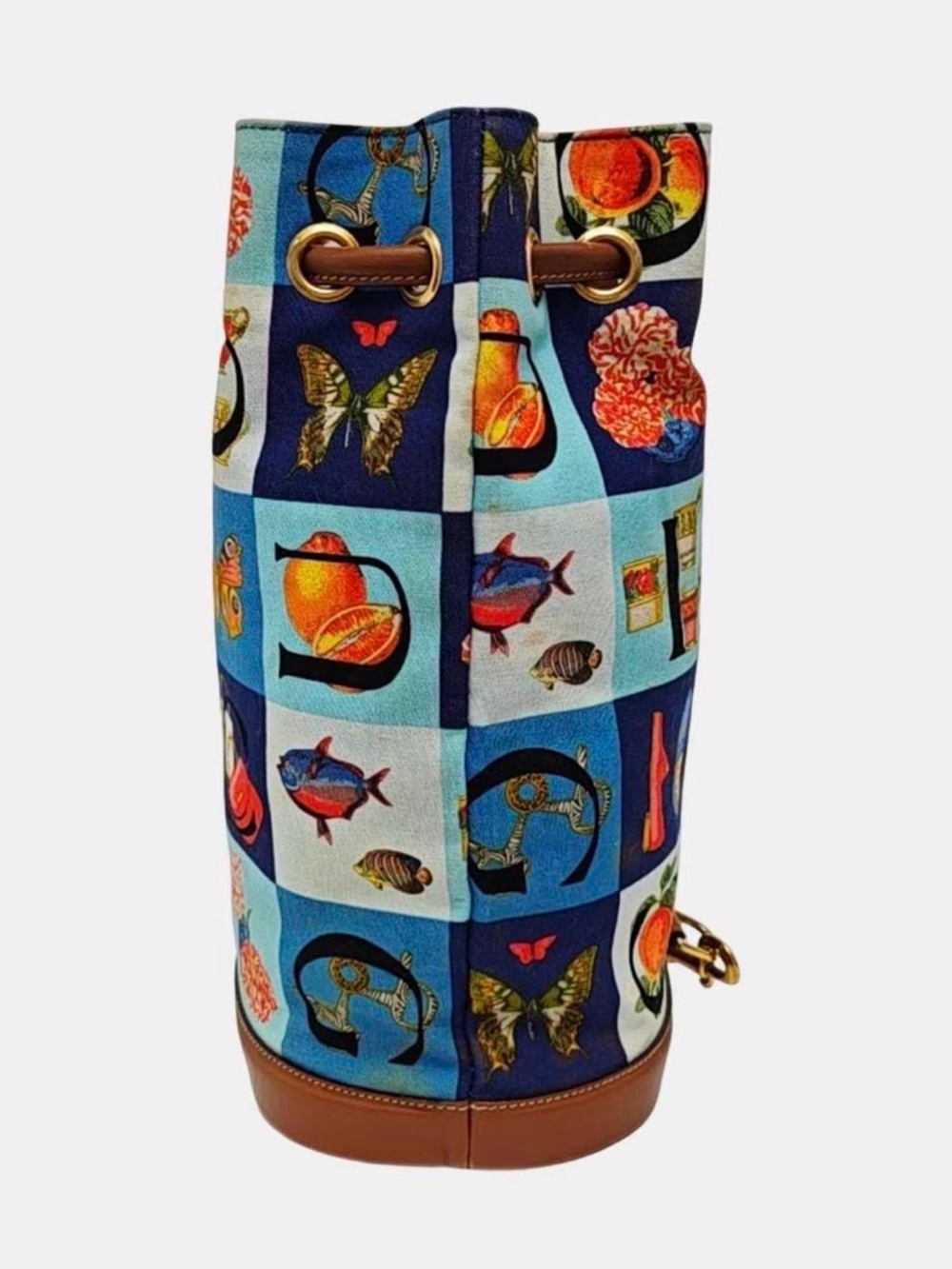 Vintage Gucci Shimo Leather Canvas Backpack All-Over Pattern RARE Vintage 1980s - Picture 2 of 15